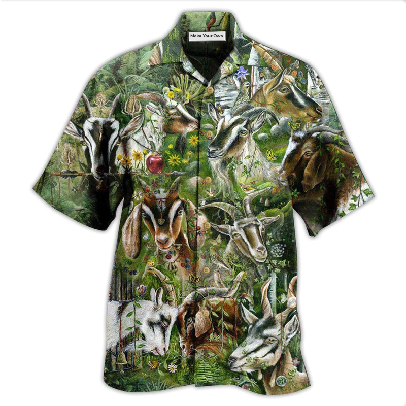 Hawaiian Shirt / Adults / S Goat Wild Goat Love Forest - Hawaiian Shirt - Reefox