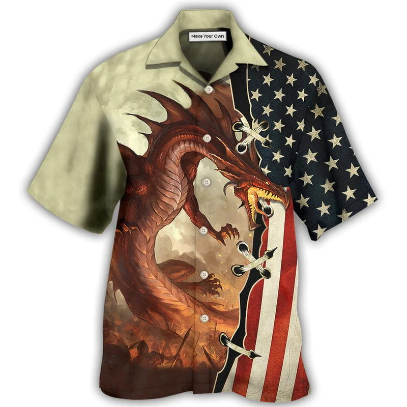Hawaiian Shirt / Adults / S Dragon Independence Day - Hawaiian Shirt - Reefox