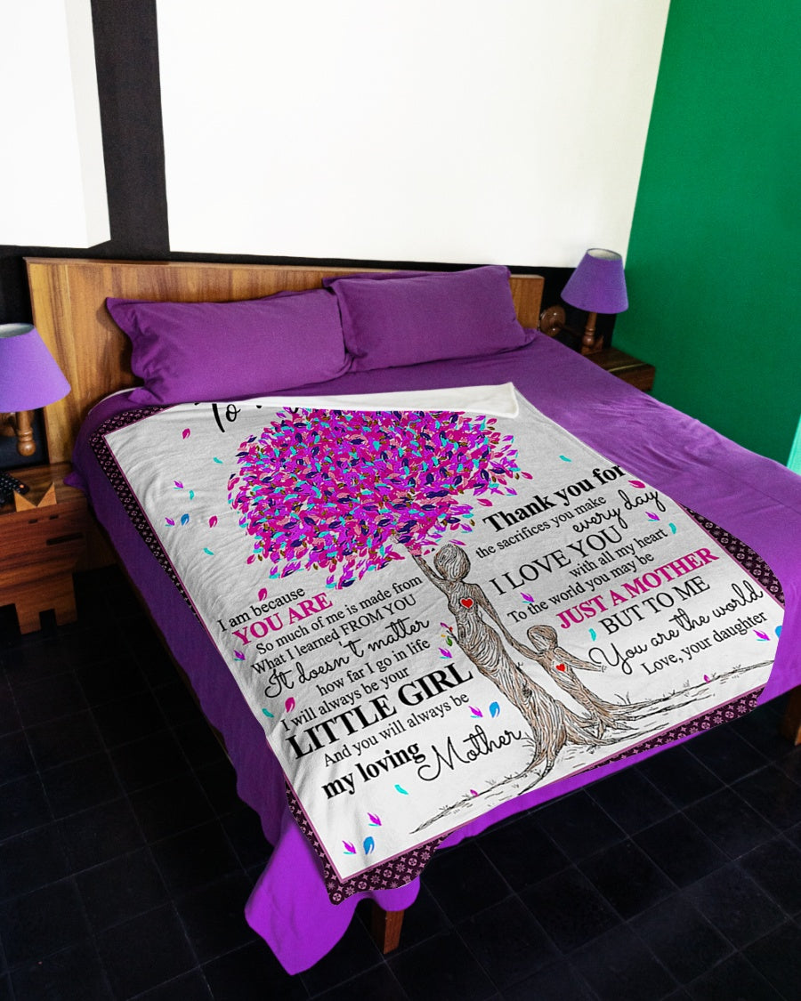 Family To Me You Are The World Little Girl Flannel Blanket For Cozy Home Lounging And Gifting