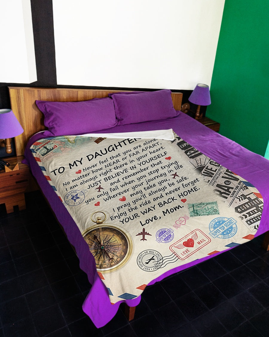 Letter Just Believe In Yourself Daughter Gift Flannel Blanket For Bed Sofa And Reading Nook Decor