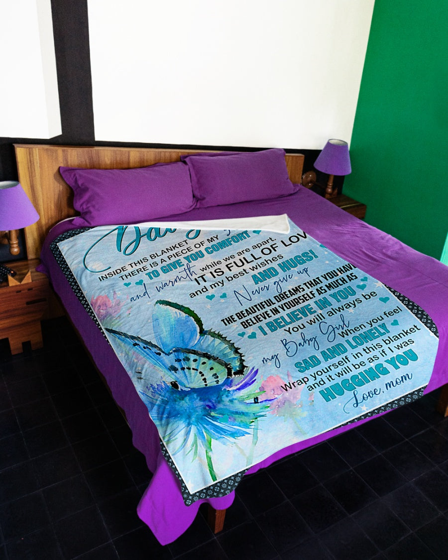 Butterfly Mom To Daughter Love Gift Flannel Blanket For Bed Sofa And Reading Nook Decor