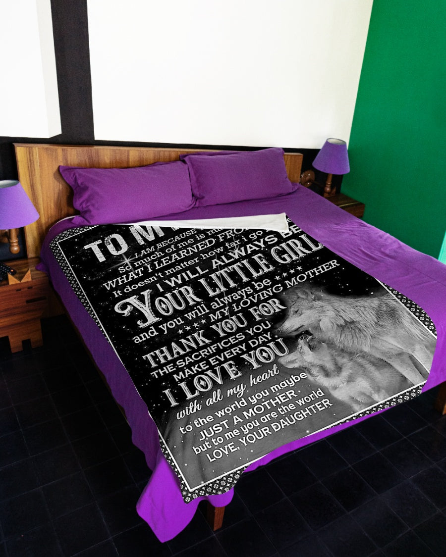 Wolf Inspiring Family Hero Message Your Little Girl Flannel Blanket For Cozy Home Lounging And Gifting