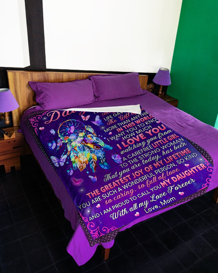 Family I Didn't Give You The Gift Of Life Mom To Daughter Purple Flannel Blanket For Bed Sofa And Reading Nook Decor
