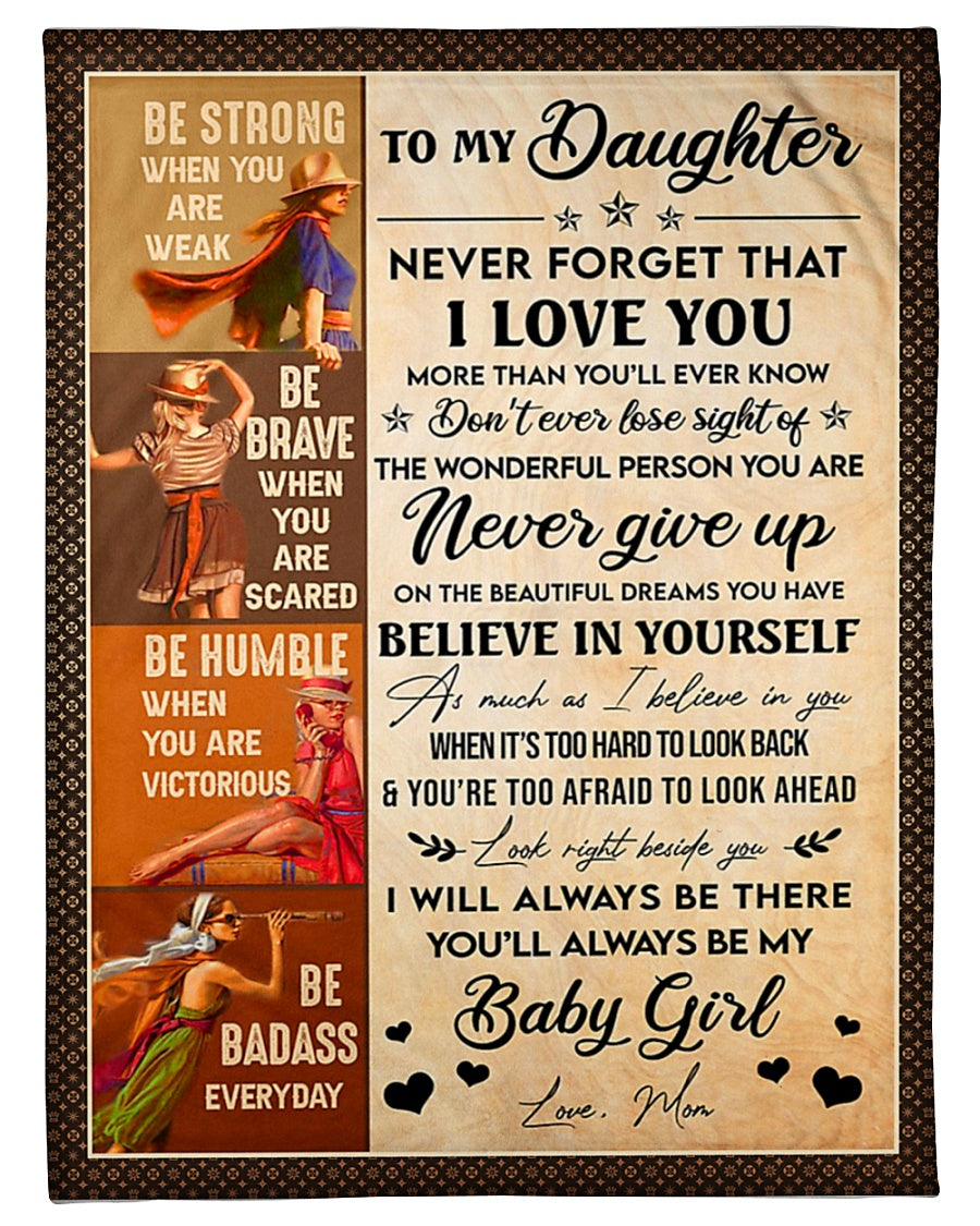 Family Never Forget That I Love You Mom To Daughter Flannel Blanket For Bedroom Couch And Daily Comfort