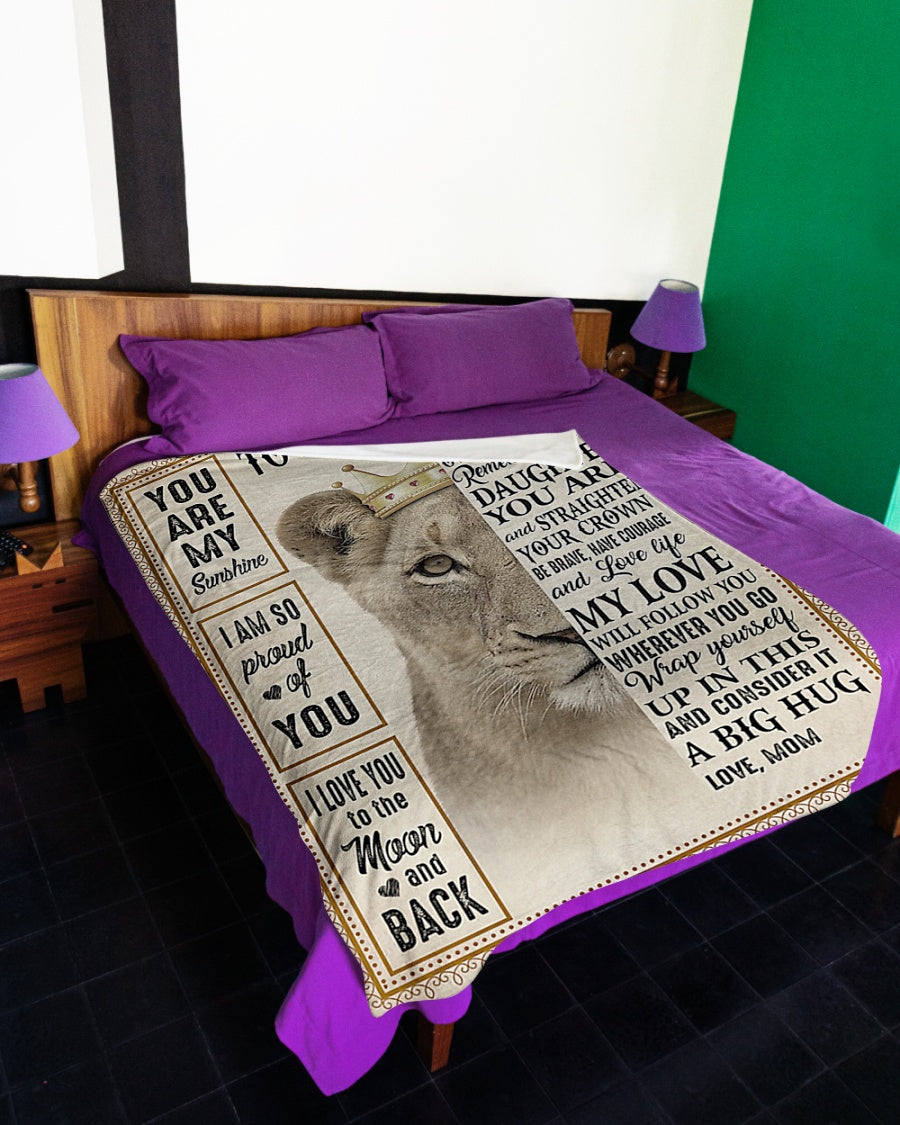 Lion Warm Sunshine Love Daughter Gift Flannel Blanket For Bed Sofa And Reading Nook Decor
