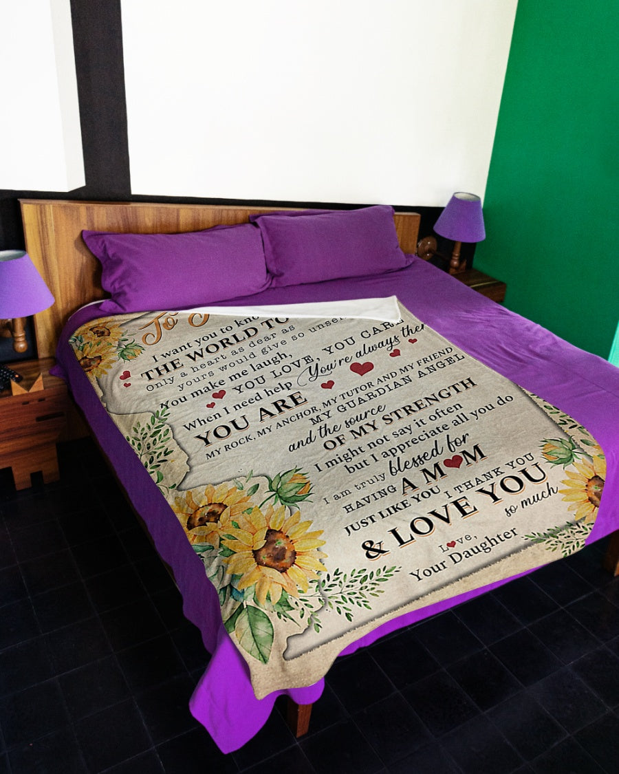 Sunflower I Love You With All My Heart Flannel Blanket For Cozy Home Lounging And Gifting