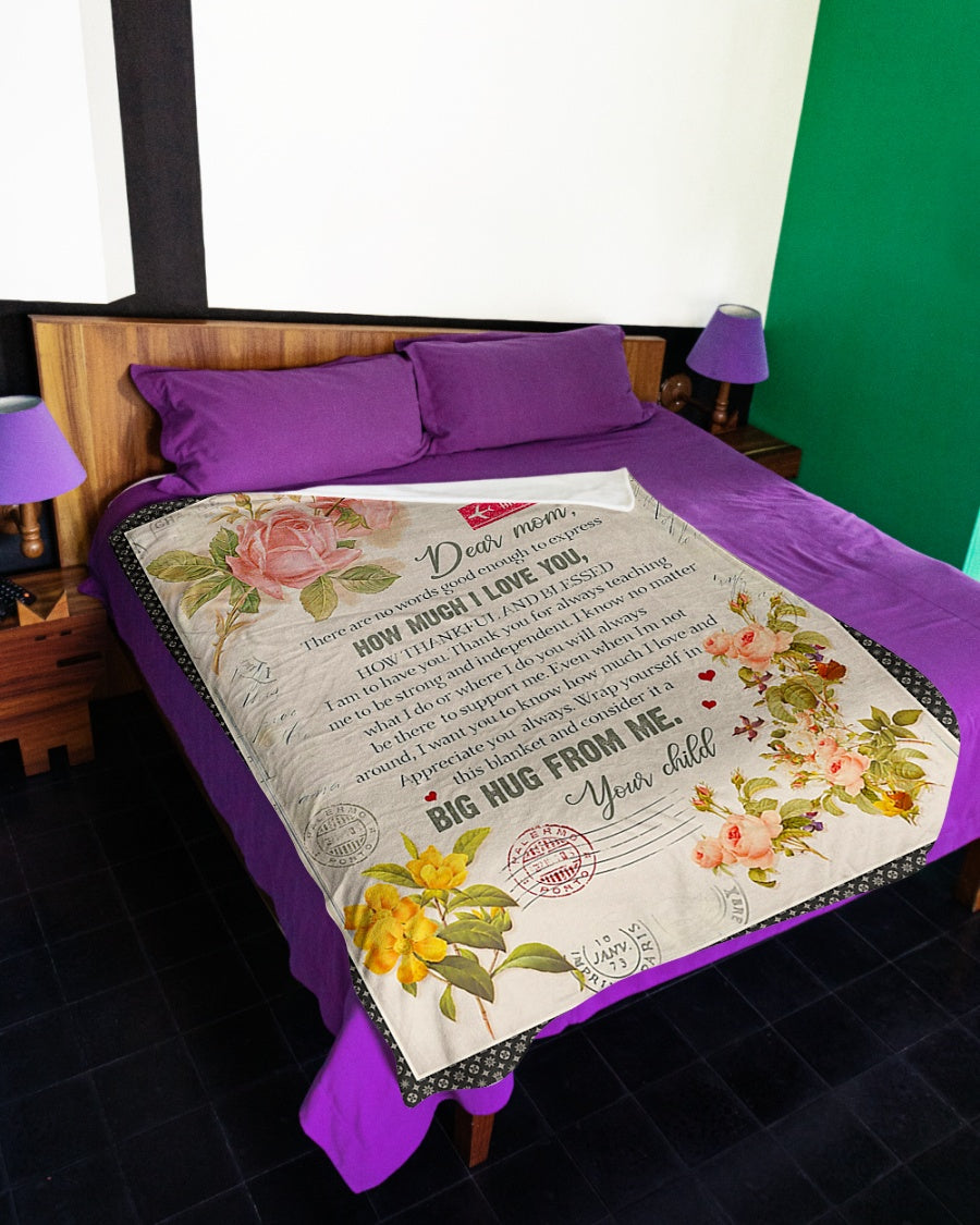 Family To My Mother For Mother Rose Letter Flannel Blanket For Cozy Home Lounging And Gifting