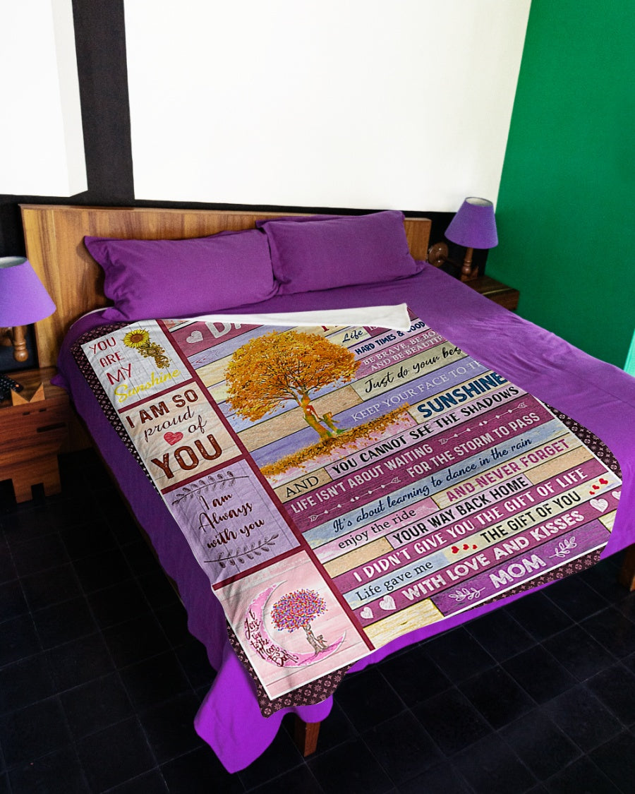 Family Love The Gift Of Life Daughter Gift Flannel Blanket For Bed Sofa And Reading Nook Decor