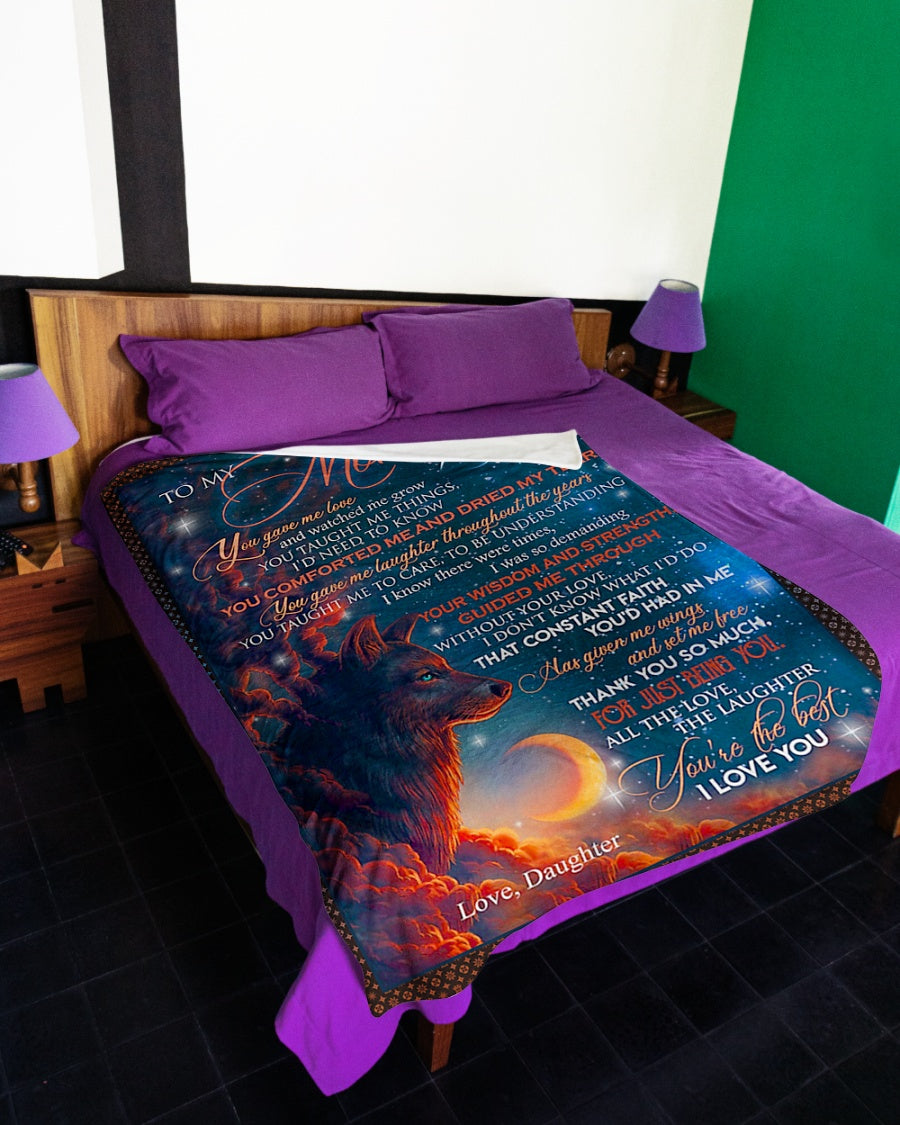 Wolf You Gave Me Love Mother Flannel Blanket For Cozy Home Lounging And Gifting