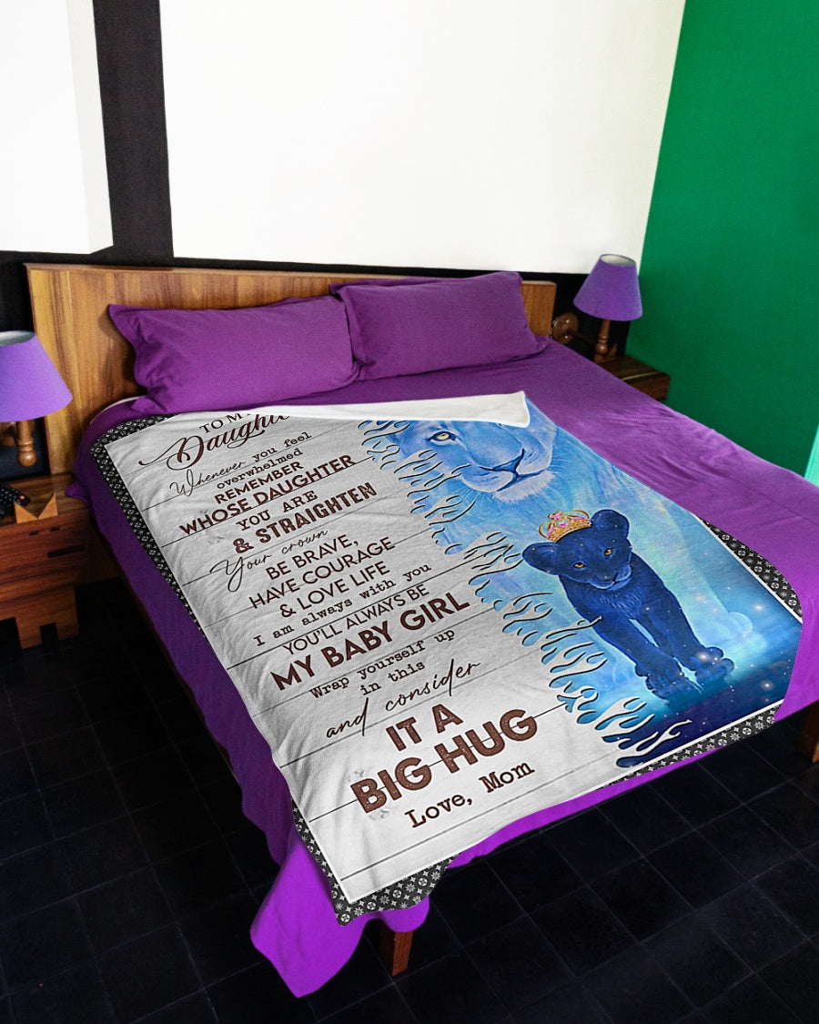Lion Consider Big Hug Mom To Daughter Flannel Blanket For Bed Sofa And Reading Nook Decor