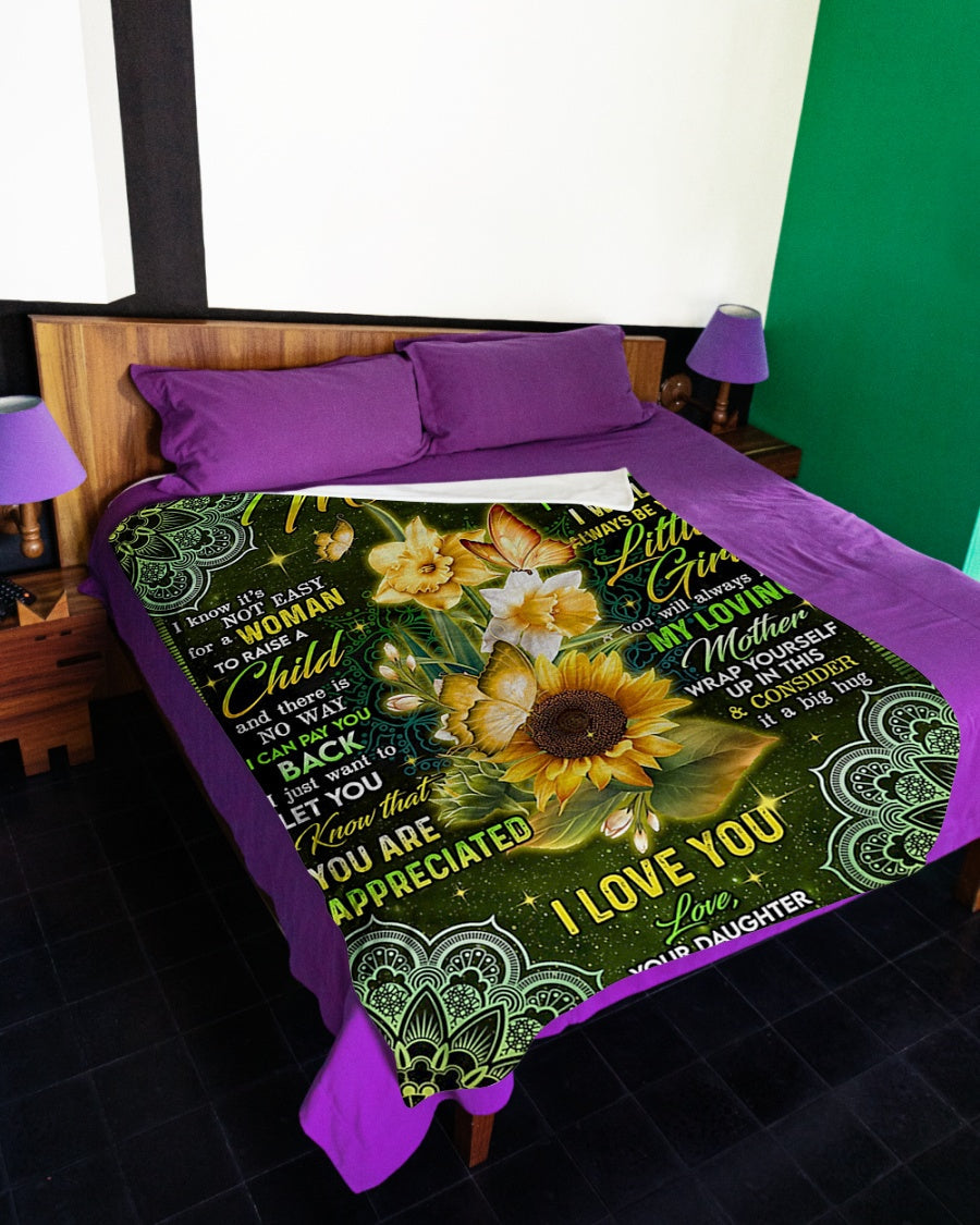 Sunflower Will Always Be The Greatest Mom Flannel Blanket For Bed Sofa And Reading Nook Decor