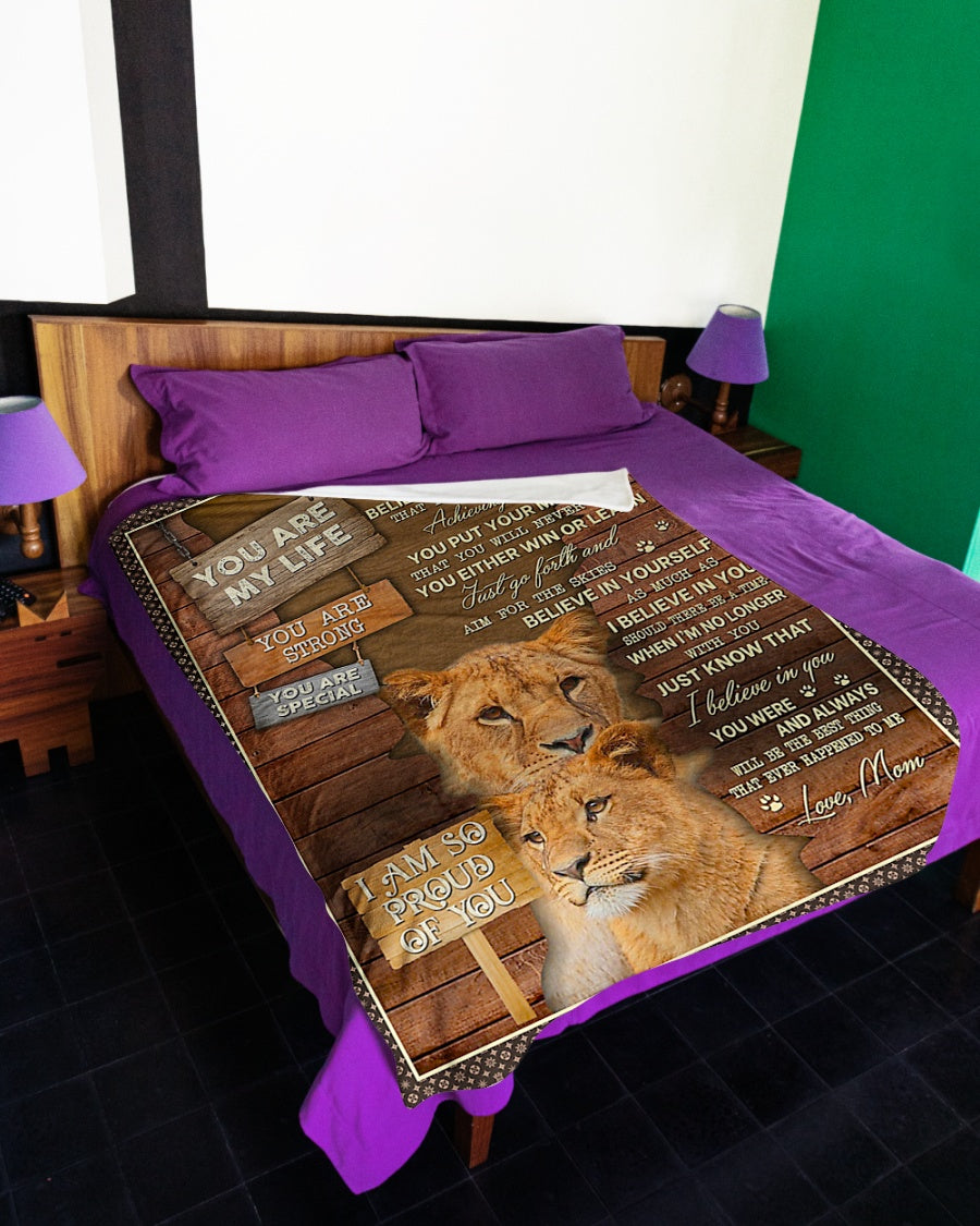Lion You Are My Life Daughter Gift Flannel Blanket For Bed Sofa And Reading Nook Decor