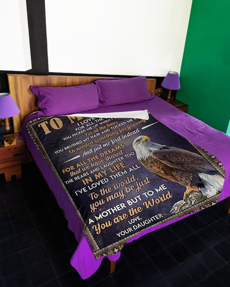 Eagle To My Mom You Are The World Flannel Blanket For Cozy Home Lounging And Gifting