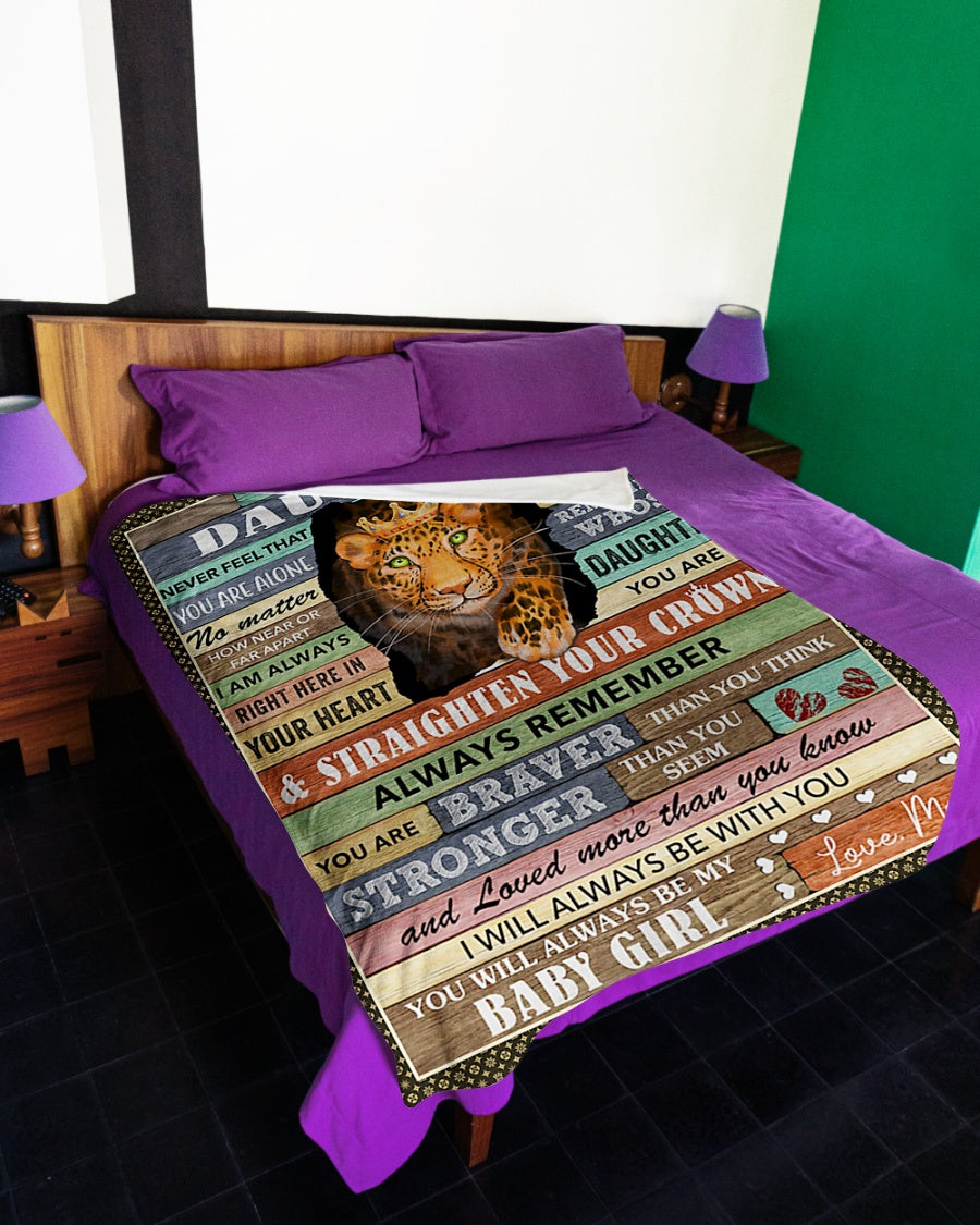 Cheetah Never Feel You Are Alone Panther Mom To Daughter Flannel Blanket For Bed Sofa And Reading Nook Decor