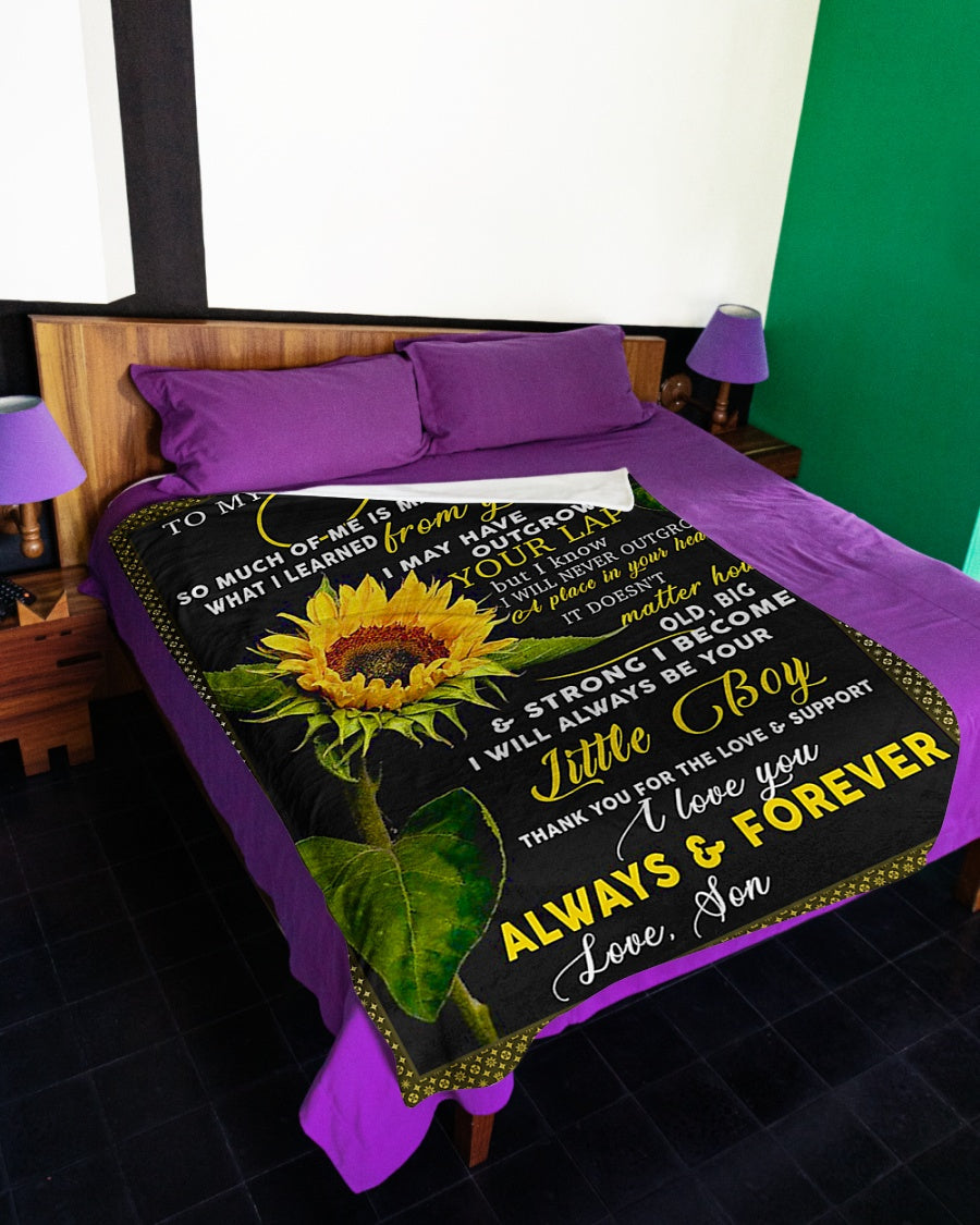 Sunflower Deep Appreciation Message Little Boy Flannel Blanket For Cozy Home Lounging And Gifting
