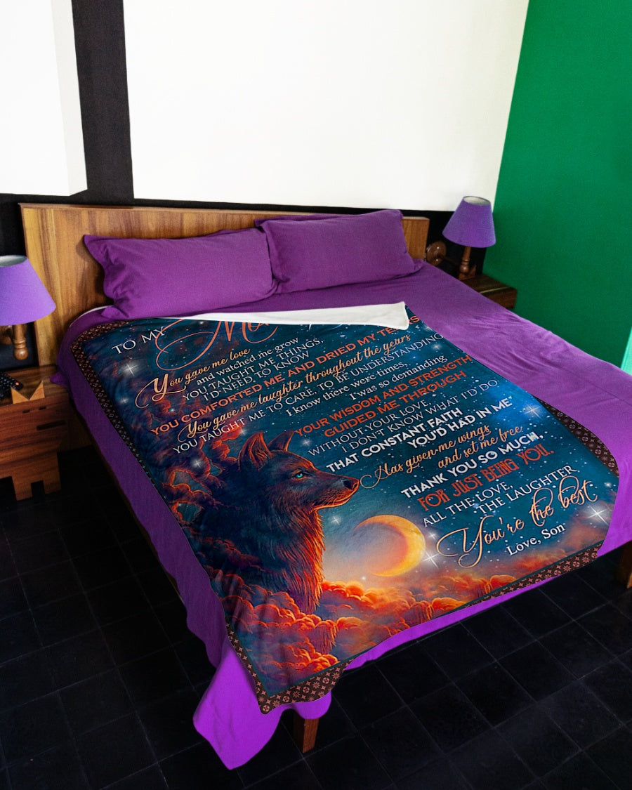 Wolf To My Mom Flannel Blanket For Bed Sofa And Reading Nook Decor