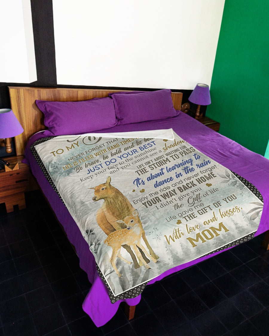Family Positive Encouragement Message Daughter Gift Flannel Blanket For Bed Sofa And Reading Nook Decor