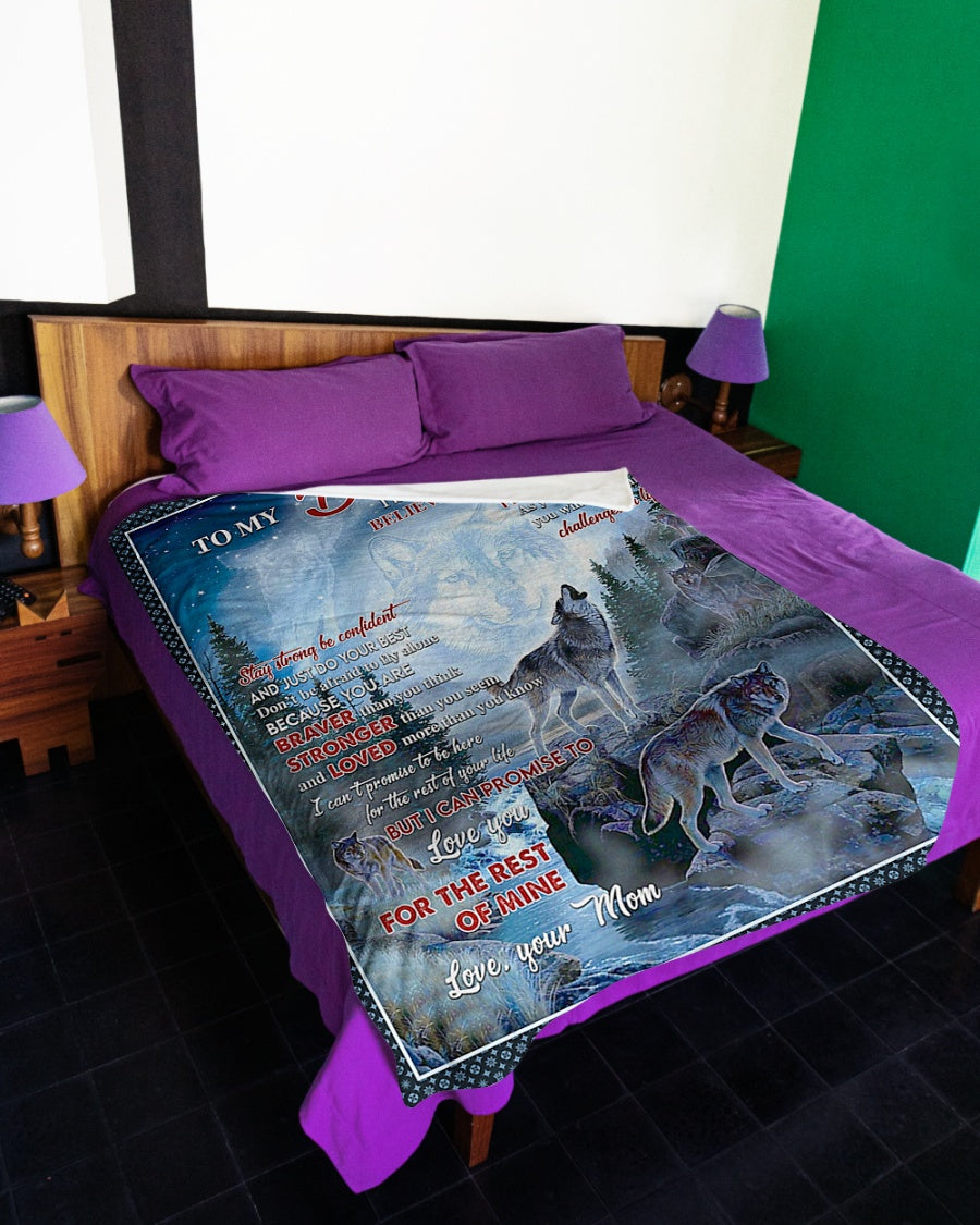 Wolf Believe In Yourself Daughter Gift Flannel Blanket For Bed Sofa And Reading Nook Decor