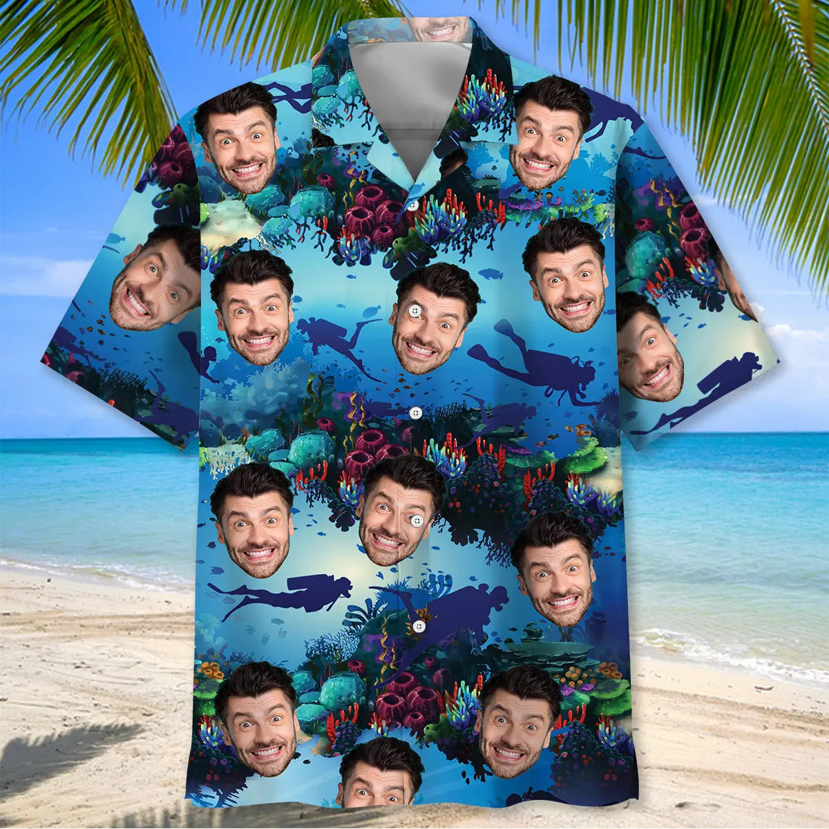 Scuba Diving Custom Photo Hawaiian Shirt