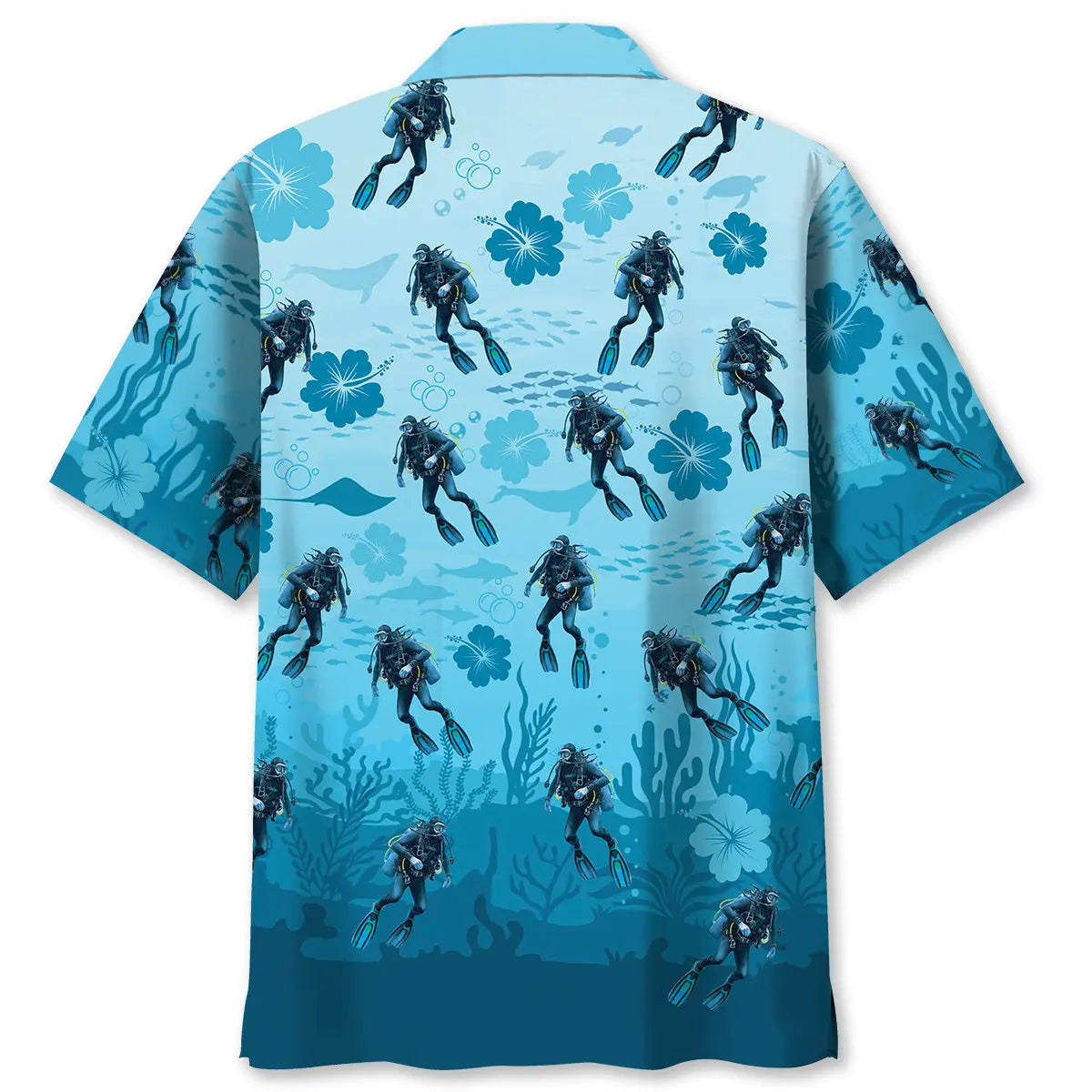 Scuba Diving Hibiscus Hawaiian Shirt