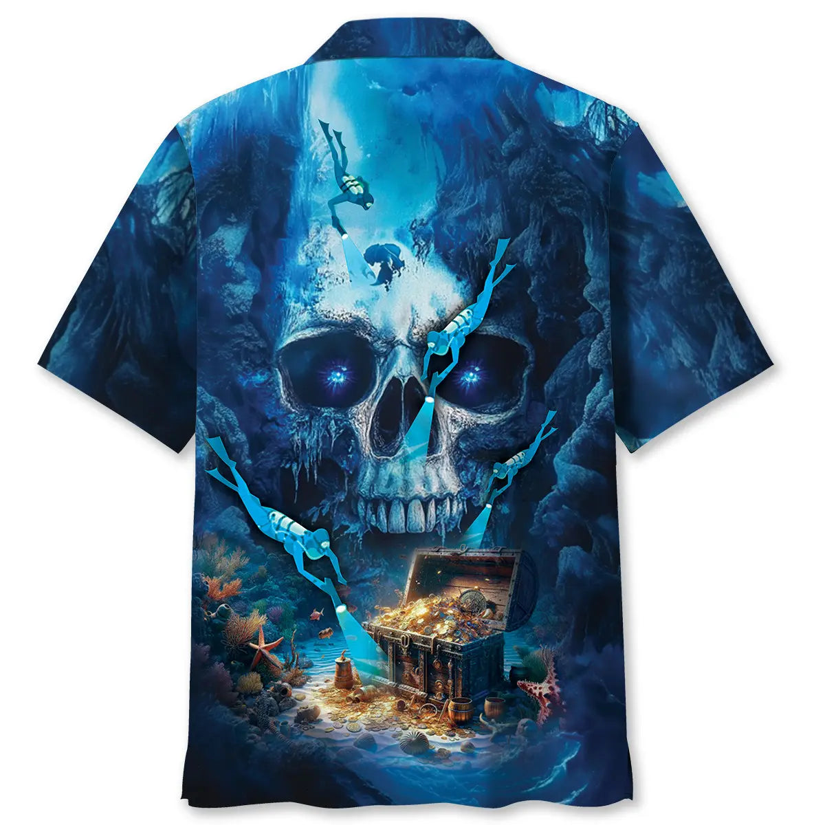 Scuba Diving Skull Cave Hawaiian Shirt