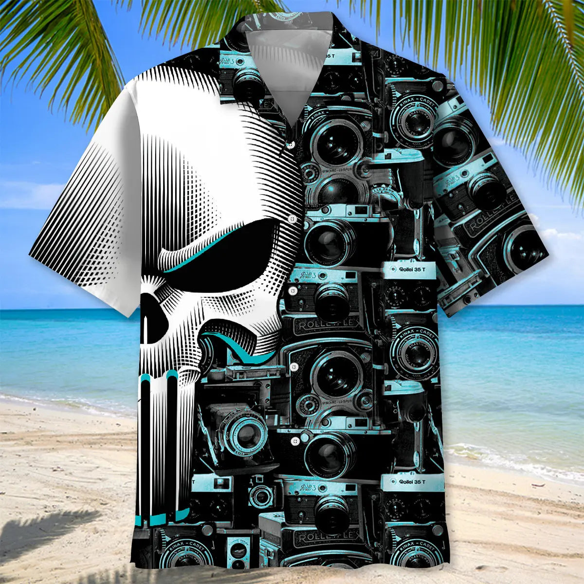 Skull Photographer Hawaiian Shirt