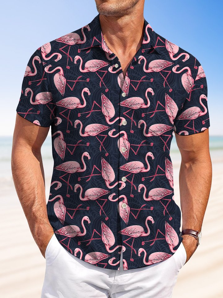 Summer Beach Flamingo Casual Vacation Hawaiian Shirt