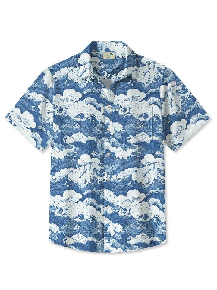 Summer Beach Waves Casual Vacation Hawaiian Shirt