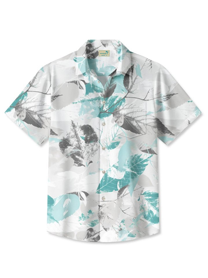 Summer Tropical Vegetation Leaves Contrast Color Beach Leisure Vacation Hawaiian Shirt