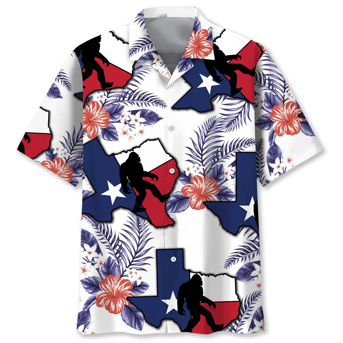 Texas Bigfoot Custom Name Hawaiian Shirt