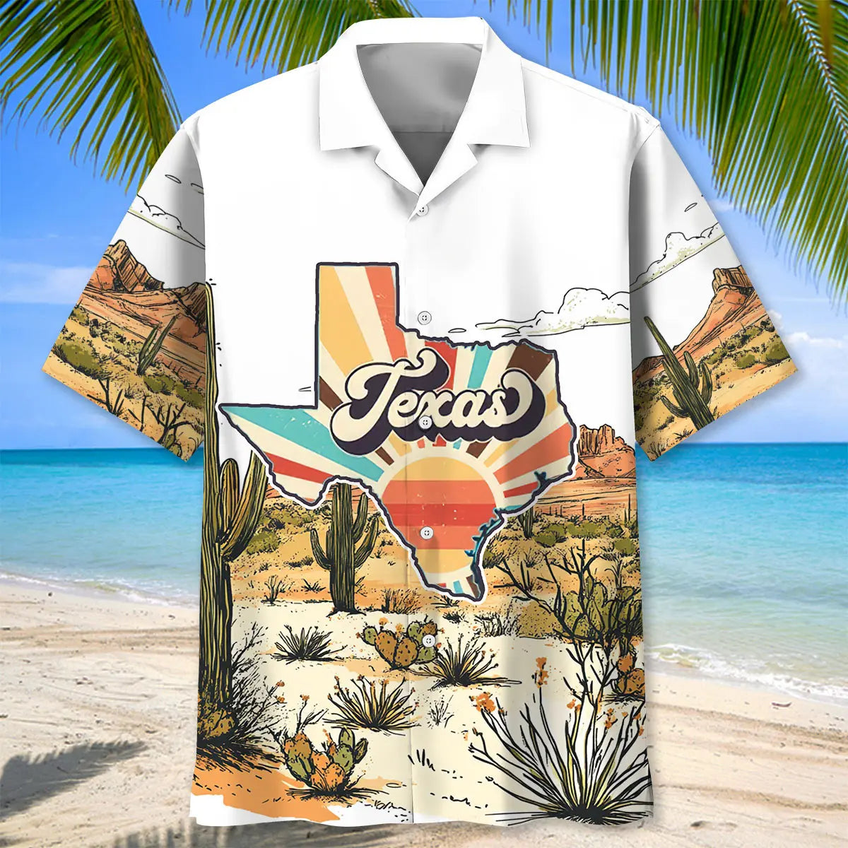 Texas Retro Art Hawaiian Shirt