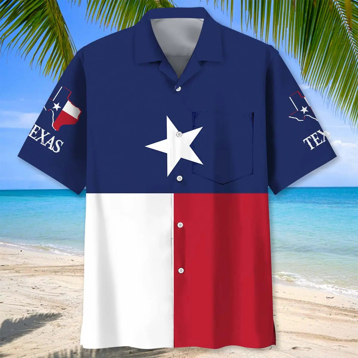 Texas The Lone Star State Pocket Hawaiian Shirt