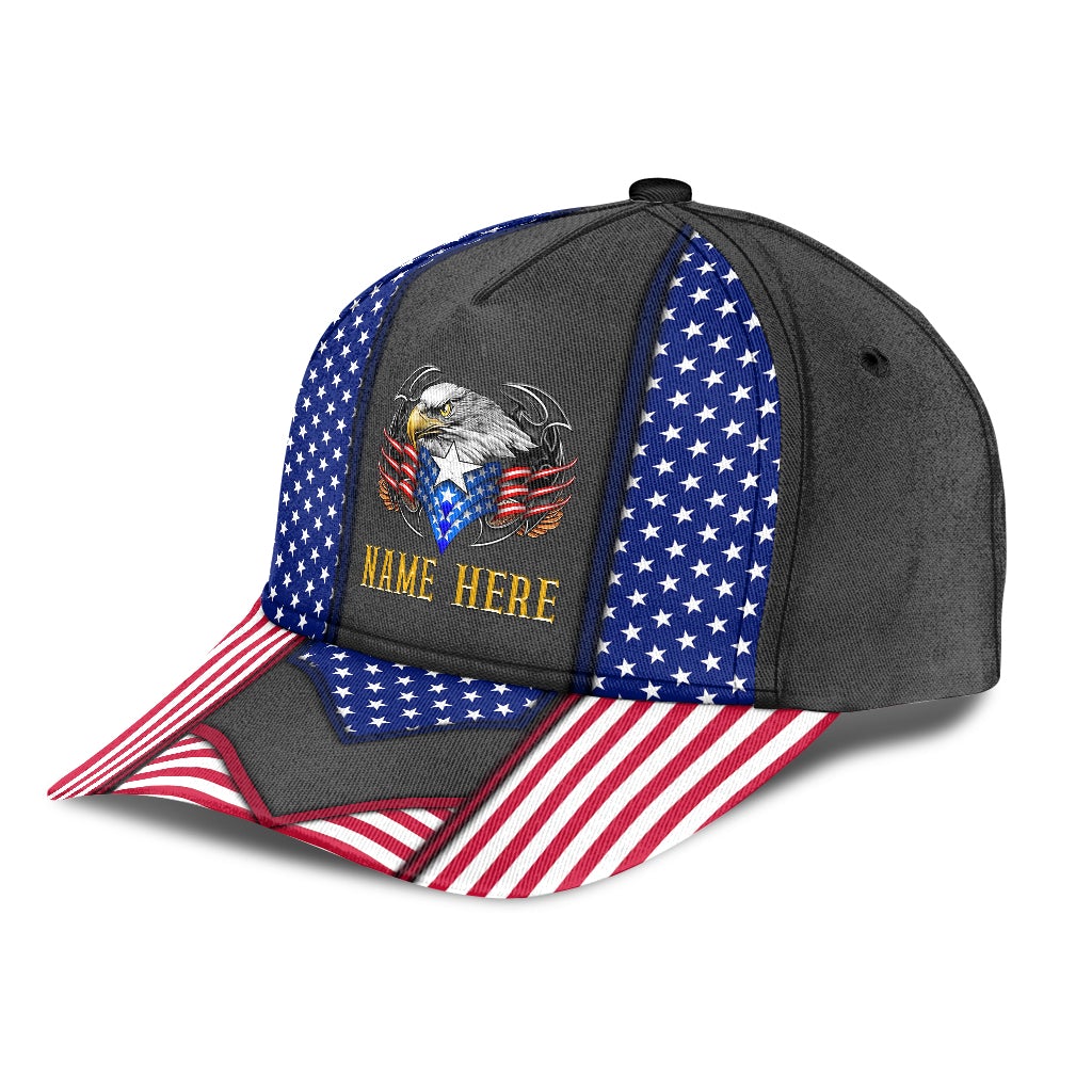 Custom Eagle Proud American Personalized Name – Classic Cap