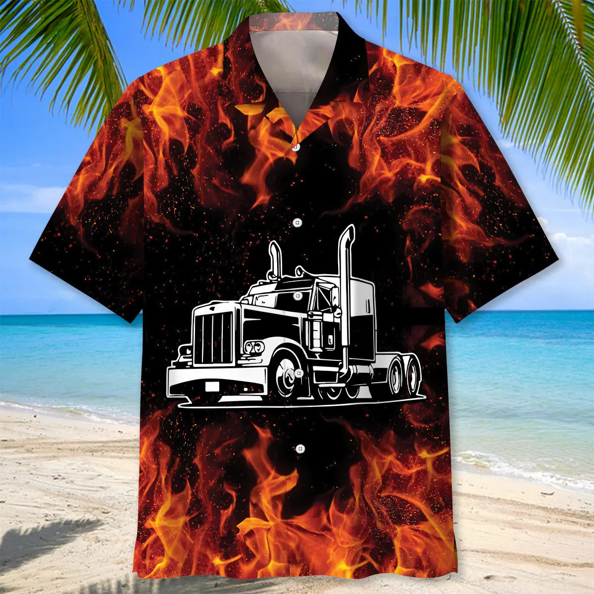 Trucker Shift Up and Hammer Down Hawaiian Shirt