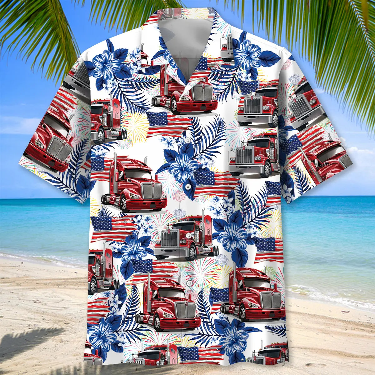 Trucker USA Hawaiian Shirt