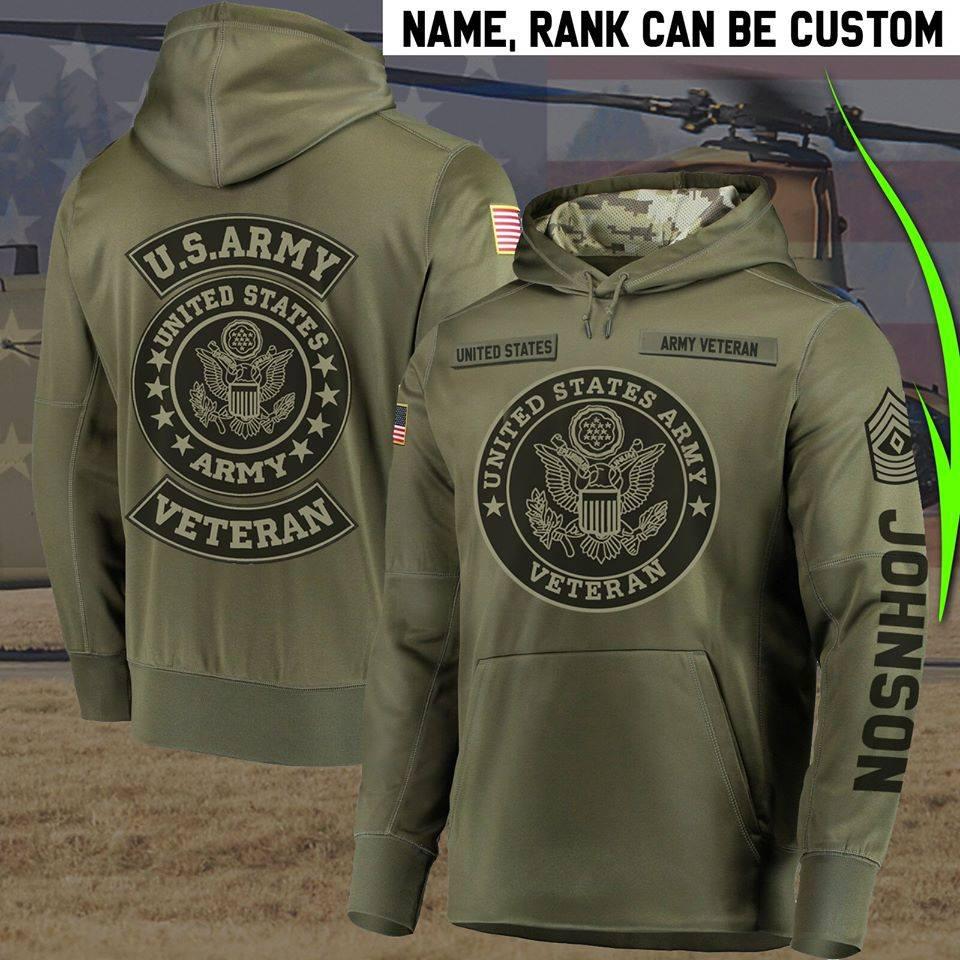 Veteran Army Custom Name Art - 3D Hoodie