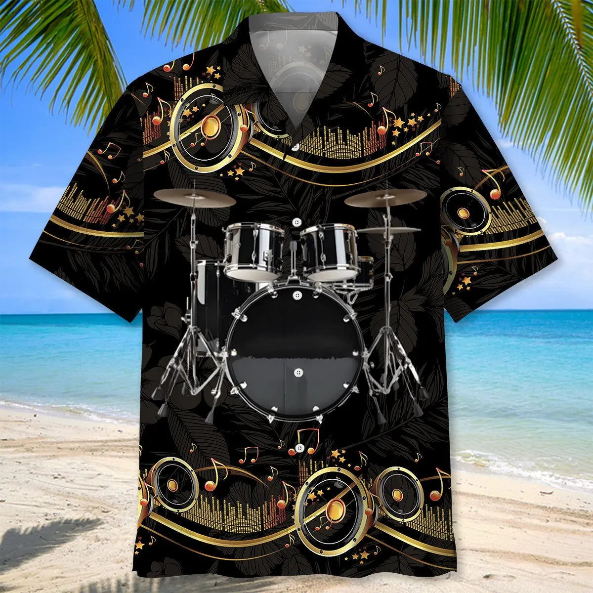 Vintage Black Drum Hawaiian Shirt
