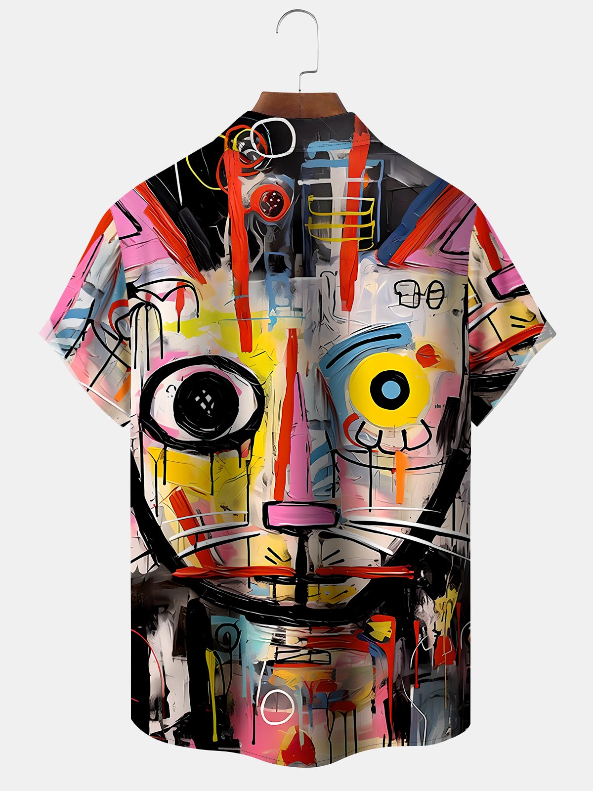 Vintage Cat 50s Abstract Oil Painting Hawaiian Shirt