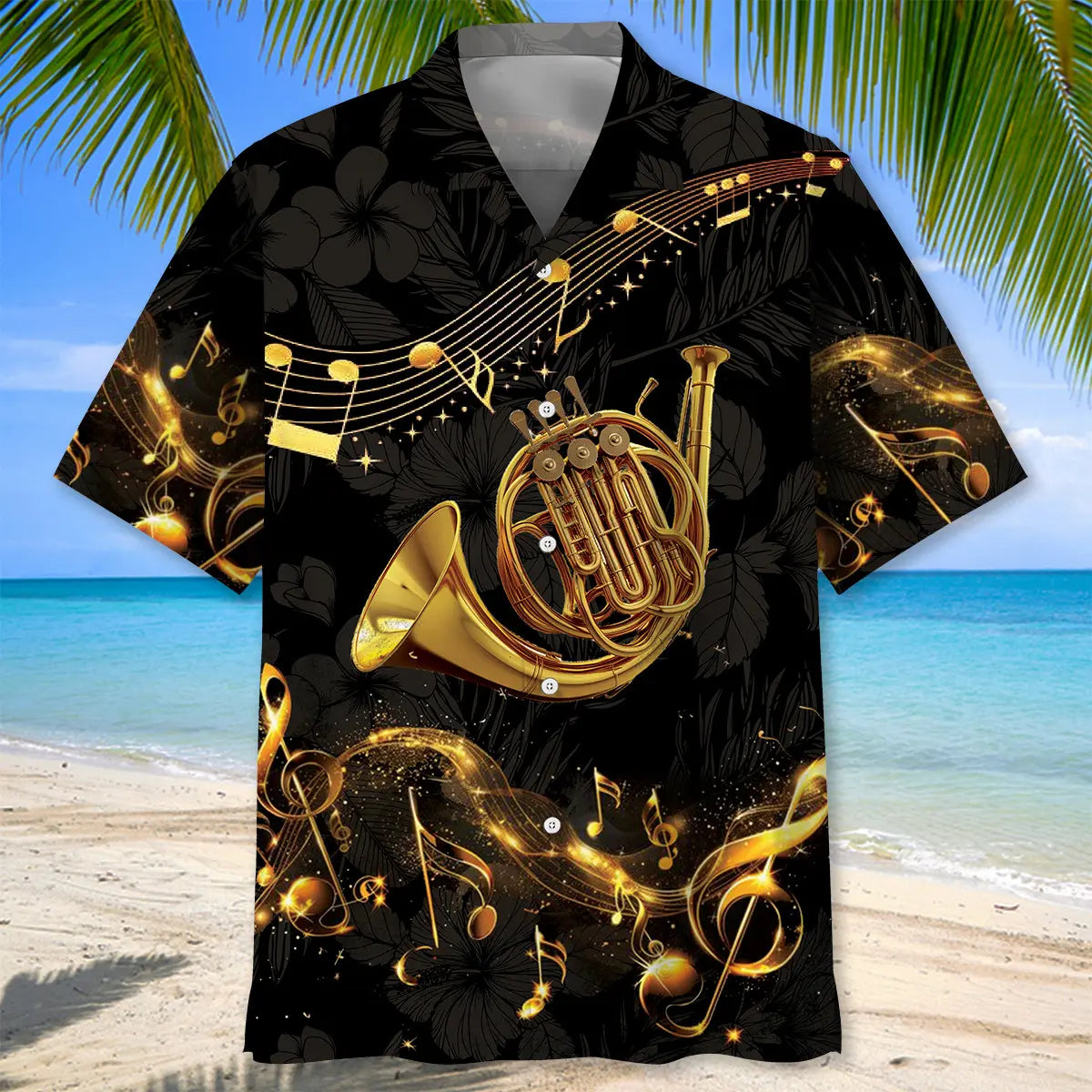 Vintage French Horn Hawaiian Shirt