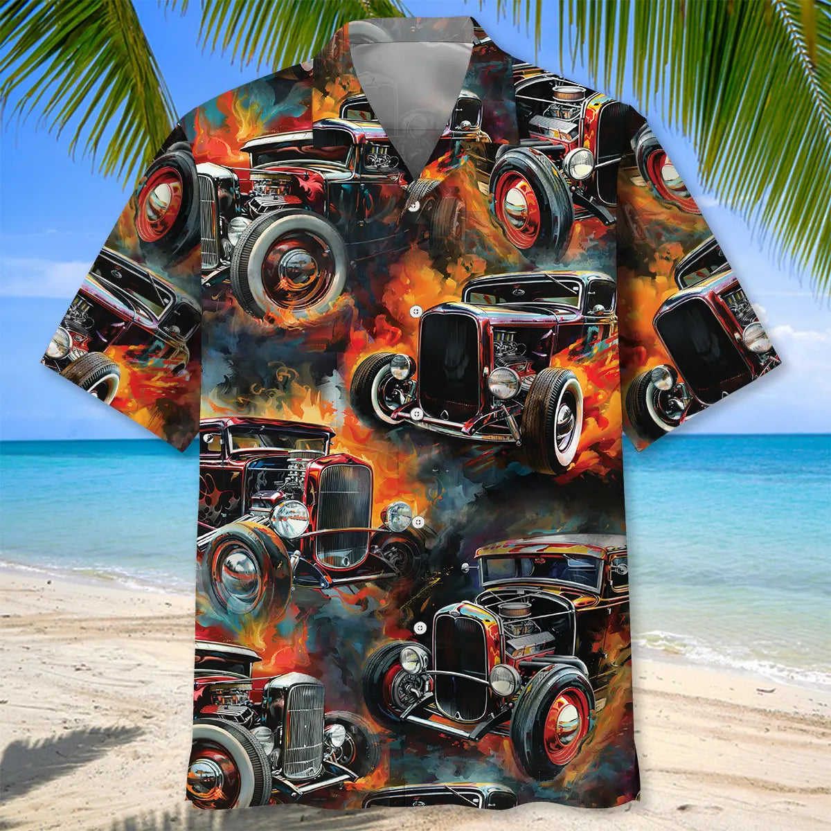 Vintage Hot Rod Art Hawaiian Shirt