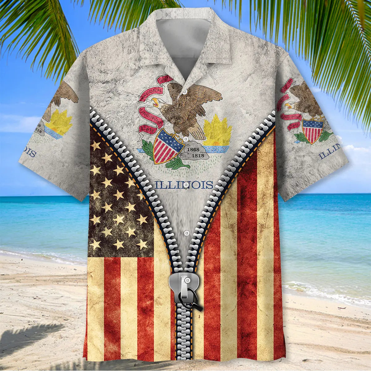 Vintage Illinois State Hawaiian Shirt