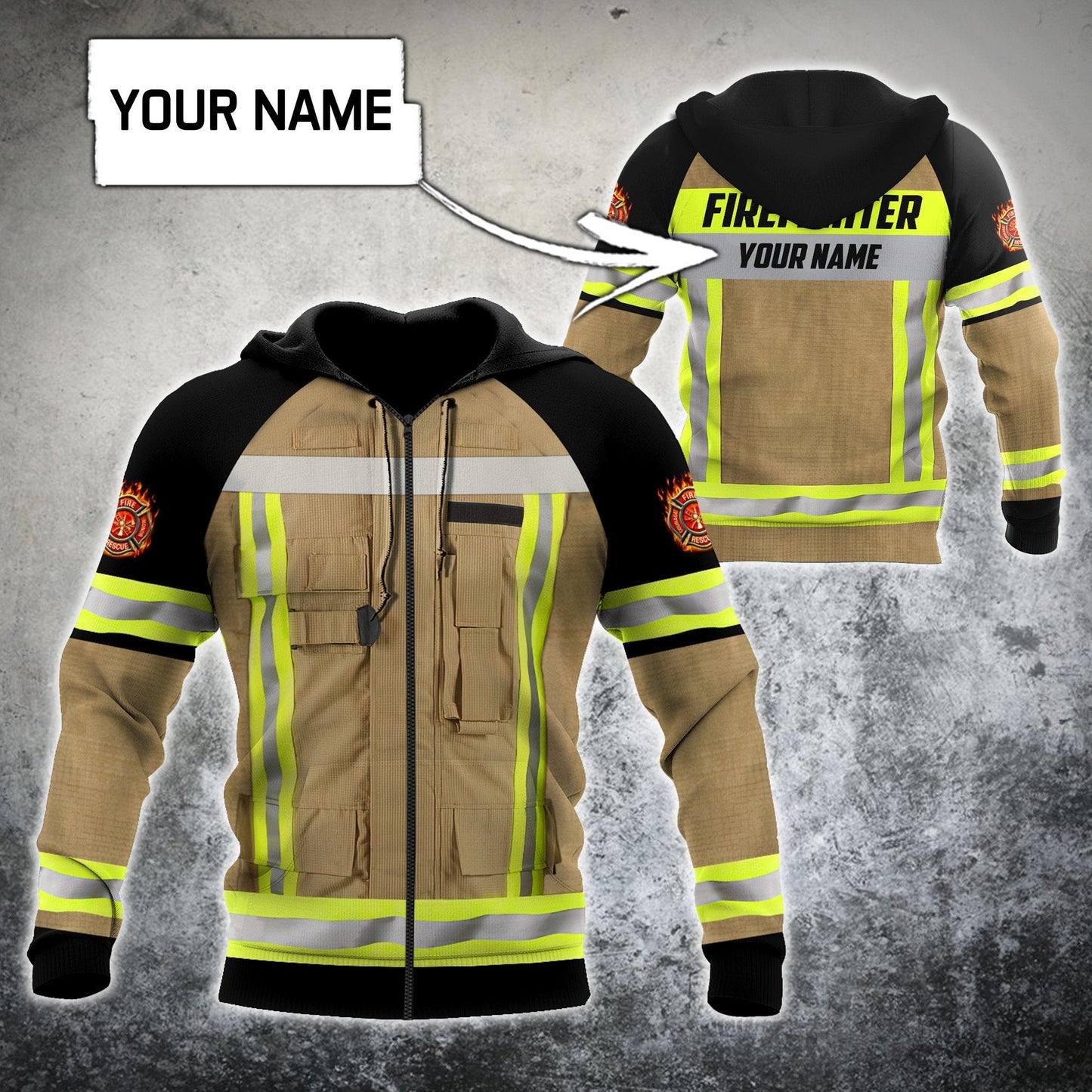 Firefighter Custom Name Art – 3D Hoodie