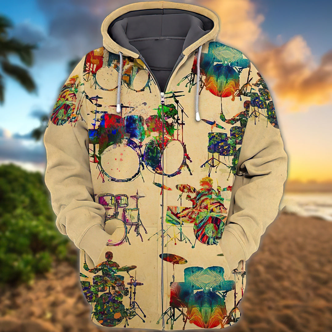 Awesome Drum Music Instrument Art – 3D Hoodie