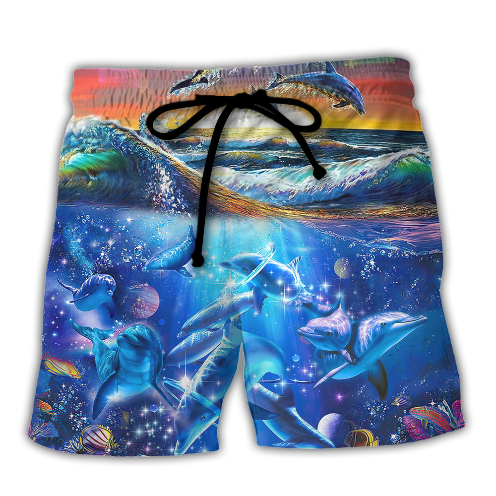 Beach - Dolphin Live In The Sunshine. Swim In The Sea. Drink The Wild Air - Beach Short