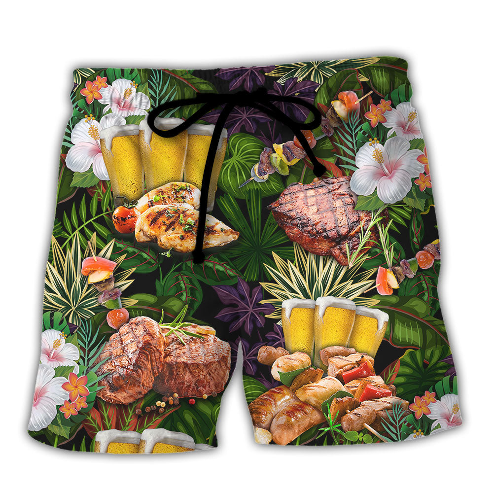 Barbecue Funny Once You Put My Meat In Your Mouth You're Going To Want To Swallow - Beach Short