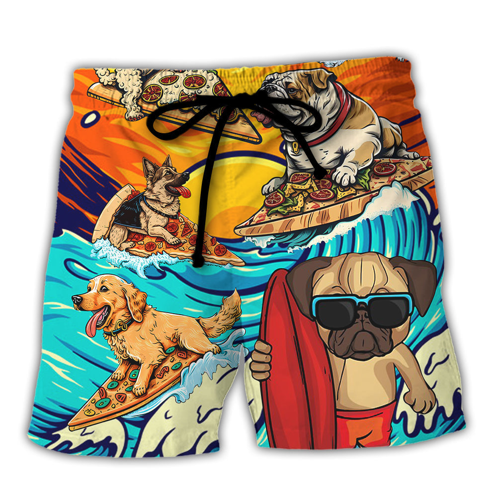 Dog Lovers Surfing Surf Eat Sleep Repeat Art Style - Beach Short Reefox