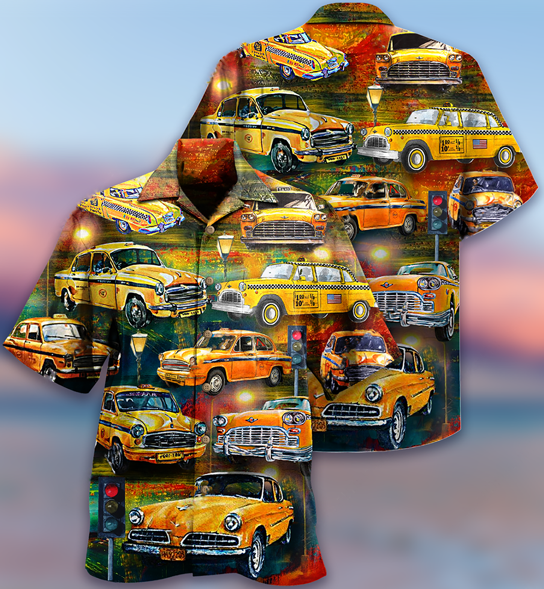 Car Yellow Vintage Style - Hawaiian Shirt - Reefox