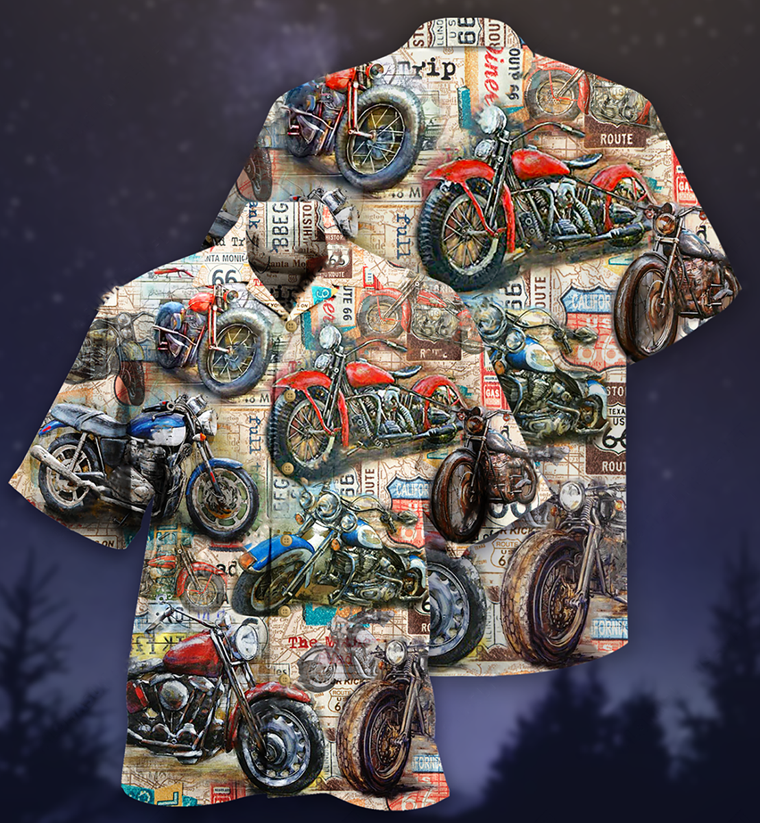 Motorcycle Is My Life Vintage Cool - Hawaiian Shirt - Reefox