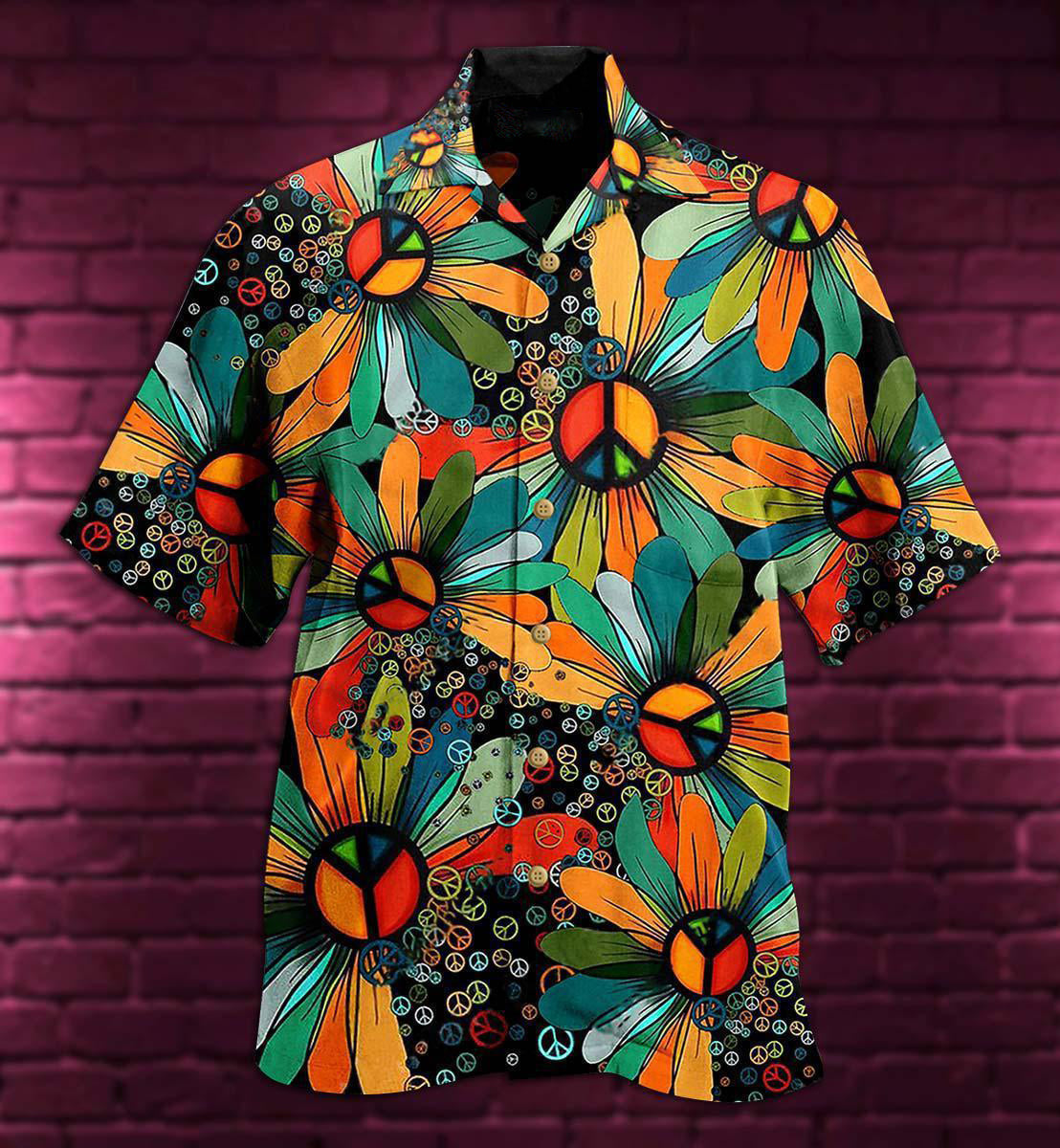 Hippie Peace Floral Style - Hawaiian Shirt - Reefox