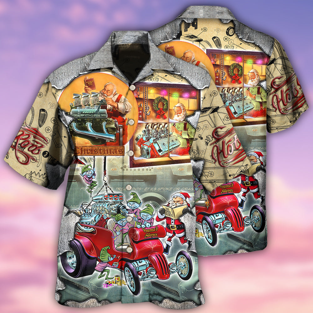 Hot Rod Merry Christmas Night - Hawaiian Shirt - Reefox